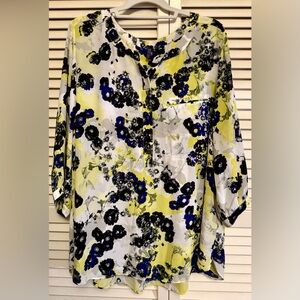 NYDJ Floral Blouse - Blue, Yellow, White size 2 X